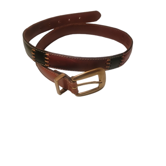 Fossil Colorful Stitched Leather Belt Women's Size M - Picture 2 of 8